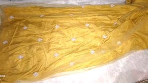 Beautiful Yellow Anarkali FrockWith Plazzo Dupatta