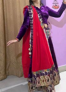 Purple Velvet Lehenga