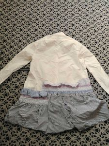 Girls White &amp; Blue Dress