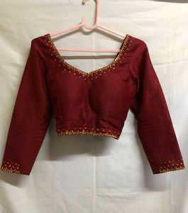 Maroon Embellished Blouse