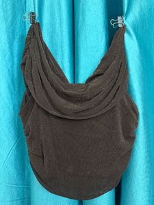 Ruched Black Crop Top