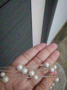 Long White Pearl Necklace