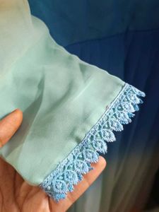 Blue Dress with Lace Detail