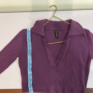 Purple Collared Top