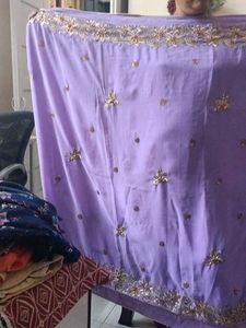Purple Embellished Dupatta