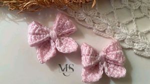 Crocheted Bow Hairclips