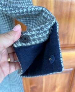 Grey Check Coat For Ladies