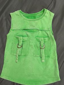 Green Cutout Tank Top