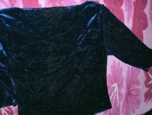 Navy Blue Colour Microvelvet Top