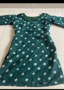 Green Printed Kurta