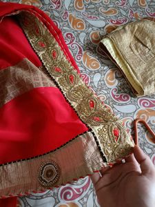 Red Saree With Blouse