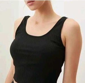 Black Ribbed Tank Top