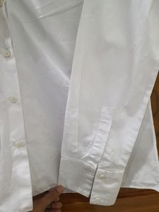 Zara White Designer Neck Shirt (Women)