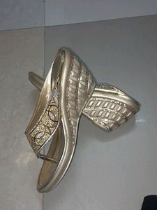 Golden Partywear Wedges Footwear Size -39