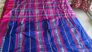 Silver Jari Saree Along With Freebie
