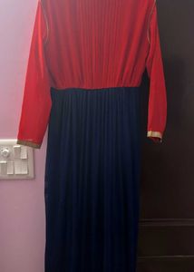 Women Long Party Wear Slit Kurti With Zip