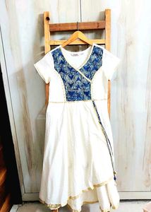 Offwhite Cotton Long Kurti Bust Si,e-30-32