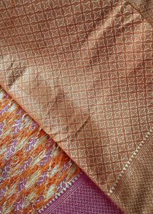 Pink And Orenge Saree