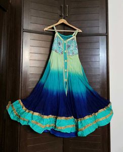 Women Festive Net Embroidered Anarkali Kurti