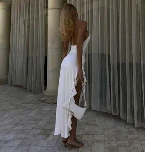 Elegant White Halter Dress