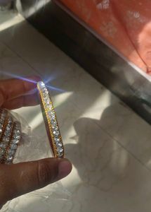 White Stone Bangle For Woman