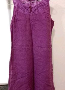 2 Kurta Pink And Purple Embroidered Tank