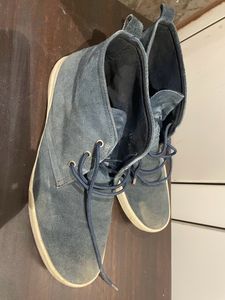 Suede Leather Blue Shoes For Men In Size 42