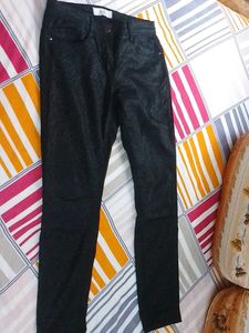 Black Patterned Skinny Jeans