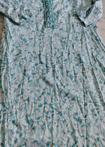 Blue Cotton Kurti  Set