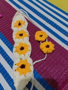 Crochet Sunflower Hair Tie