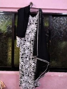 One Full Straight Kurta Set With Dupatta