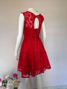 sparkling Red Lace Fit &amp; Flare Dress