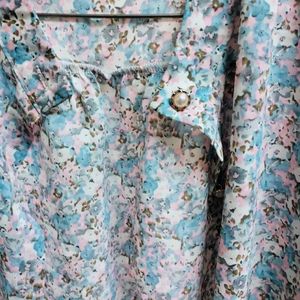 Vintage Floral Print Blouse
