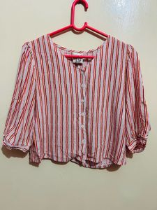 Striped Button-Down Top