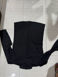 Black Long Sleeve Button-Down Top