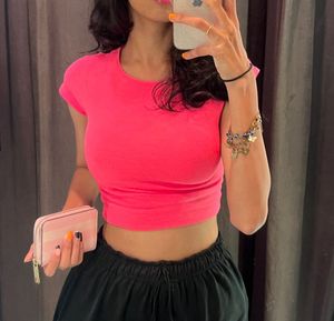 Hot Pink Cropped Tee