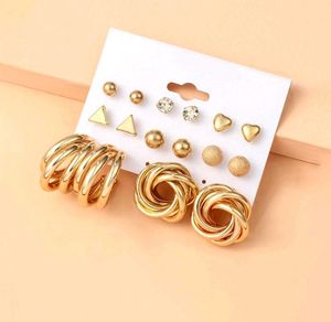 Gold Tone Earring Set