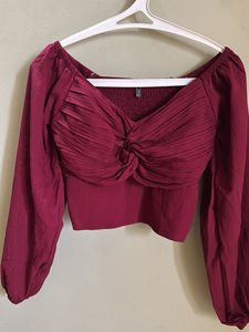 Maroon Crop Top