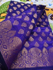 Elegant Blue Pure Banarasi Saree