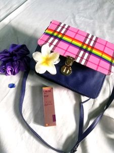 Rainbow Plaid Crossbody Bag