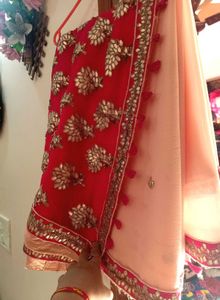 Elegant Peach Saree