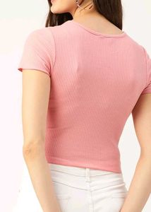 Dressberry Pink Ribbed Top