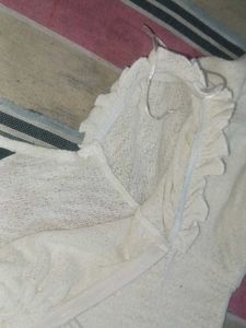 brand new White Ruffle Detail Top