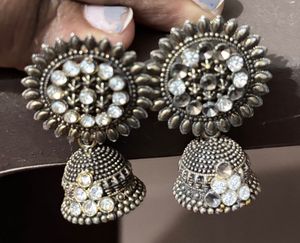 Oxidized Jhumka Earrings