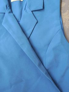 Blue Sleeveless Blazer