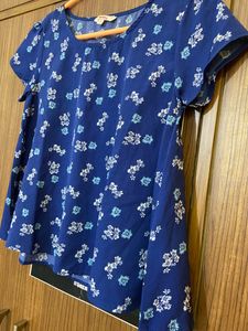 Honey By Pantaloons | Navy Blue Printed Crop Top