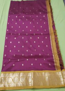 Maroon And Gold Kanziwaram Silk Saree