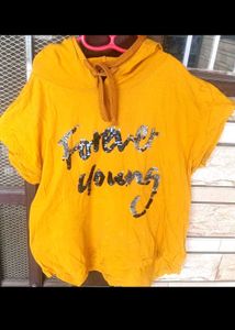🧡💛Sequins Forever Young Hoodie Tee