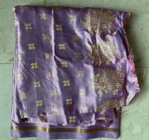 Satin Silk Purple Saree