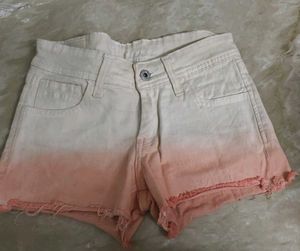 Girls Denim Shorts Ombre Color